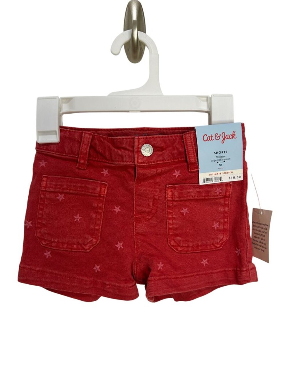 NWT Toddler Girls' 3TAmericana Star Embroidered Denim Shorts - Cat & Jack